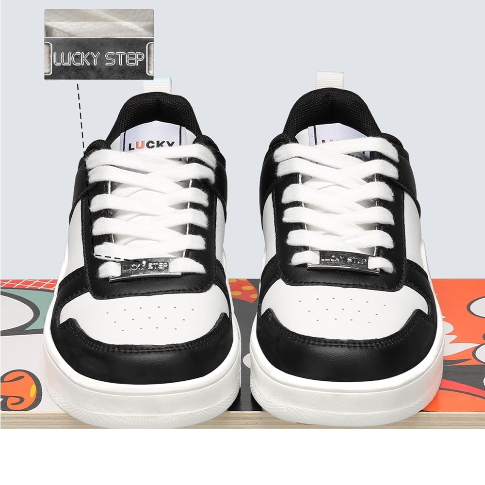 Lucky Step Fashion Sneakers Black and White - Picture 3 of 9